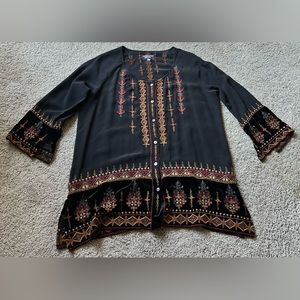 JOHNNY WAS  Embroidered Blouse Size Small